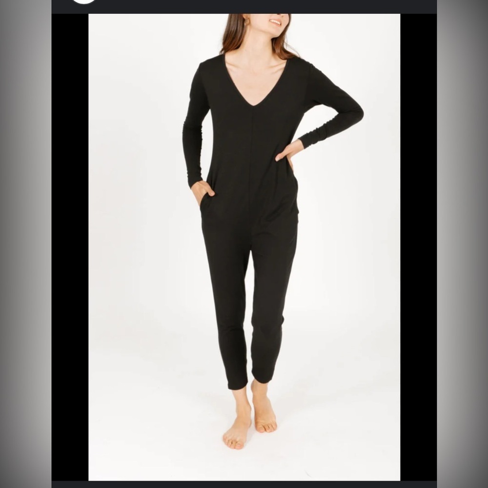 Smash +Tess Black the Friday romper Long Sleeve Jumpsuit size M